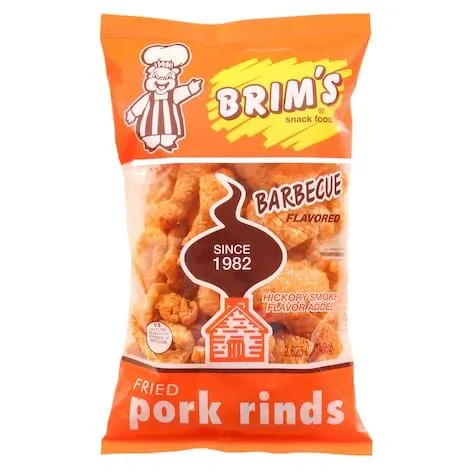 Brim's Fried Barbecue Pork Rinds, 2.63 oz. Bags