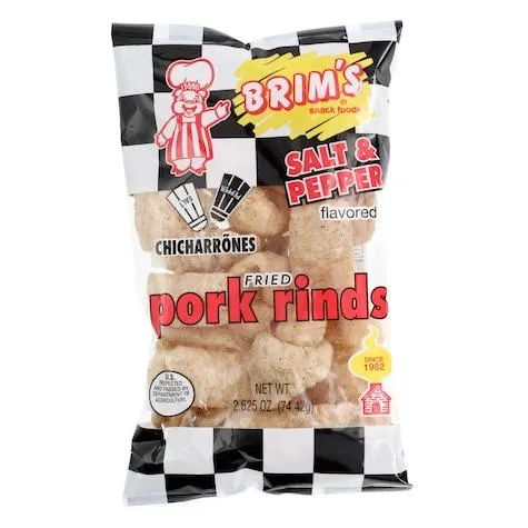 Brim's Salt and Pepper Fried Pork Rinds, 2.62-oz.