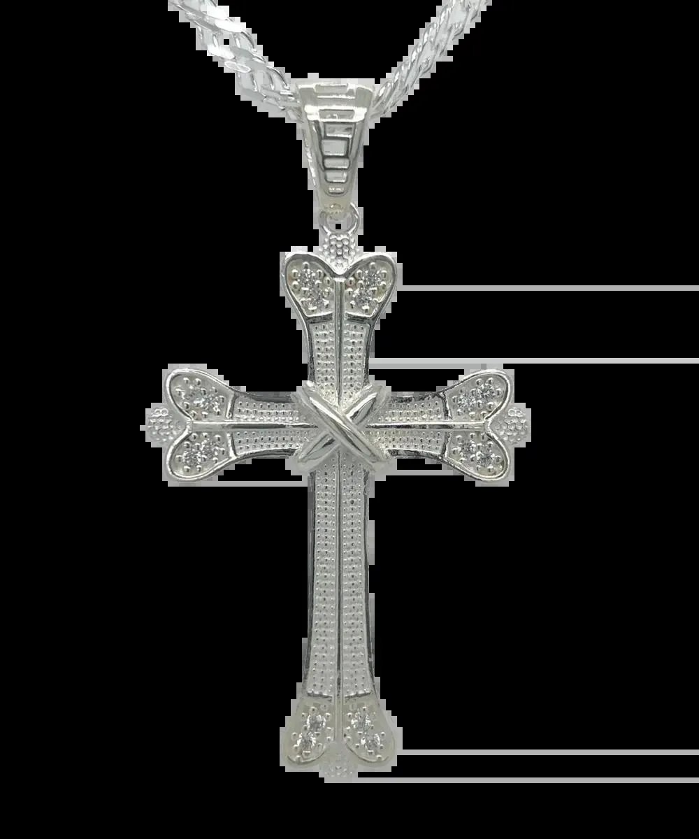 Dije de Cruz Enlace Plata