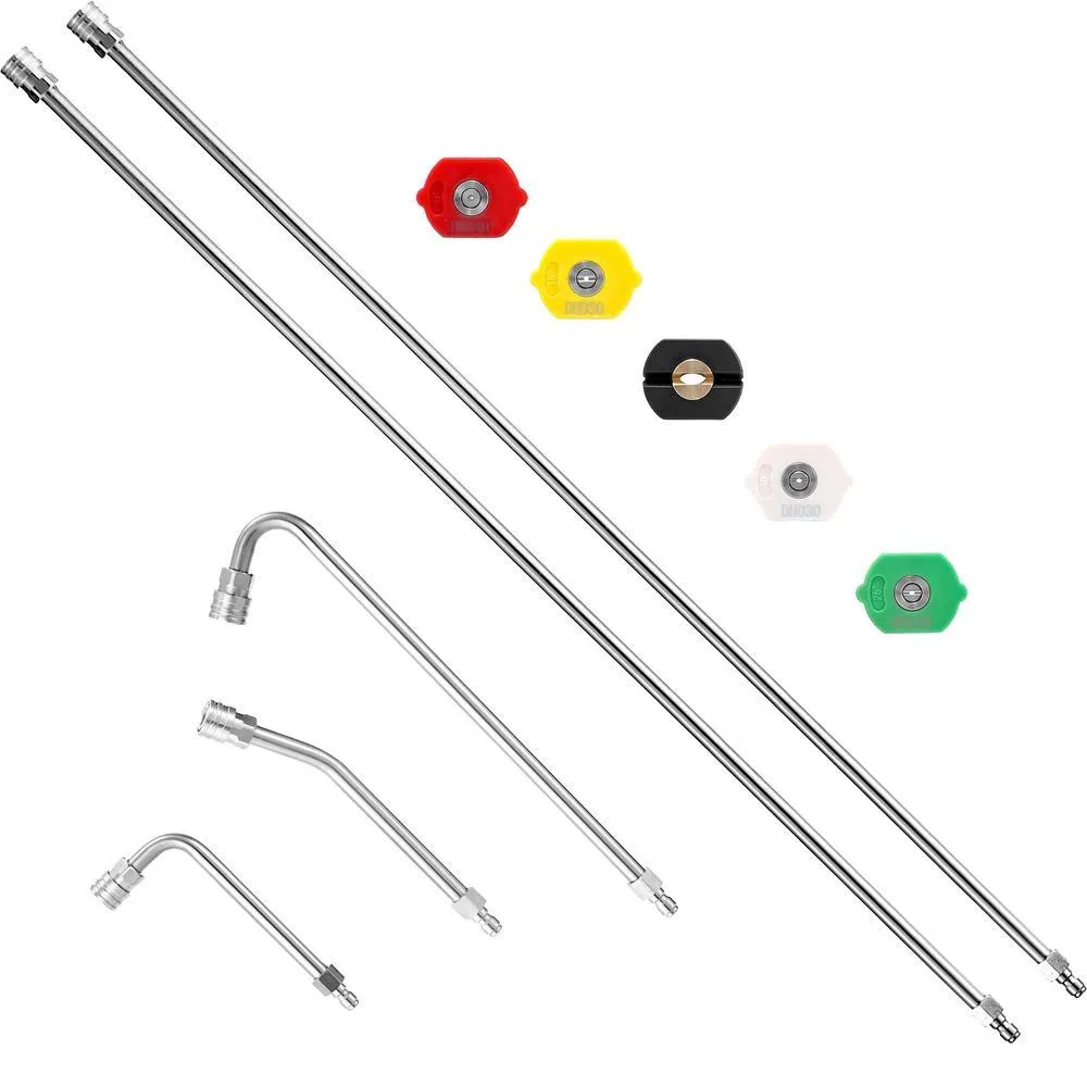 M MINGLE Pressure Washer Extension Wand - 120" Upgrade Power Washer Lance - Pressure Washer Accessories with 5 Nozzle Tips - 30°