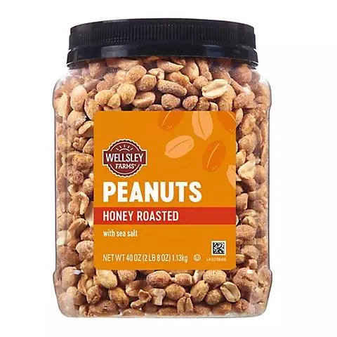 Wellsley Farms Honey Roasted Dry Roasted Peanuts, 40 oz.