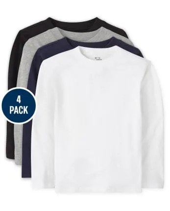 Camiseta básica con capas de uniforme para bebés y niños pequeños, paquete de 4 - multi clr