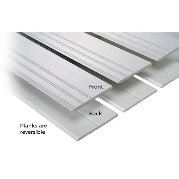 1/4 in. D x 7-1/4 in. W x 96 in. L Glue-On Tongue and Groove White PVC Wainscoting Panel (3-Pack)