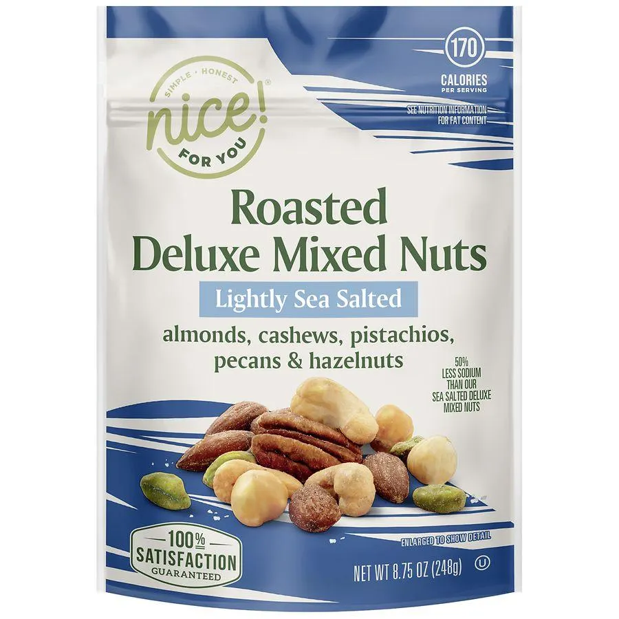 Nice! Roasted Deluxe Mixed Nuts Lightly Sea Salted, 8.75 oz
