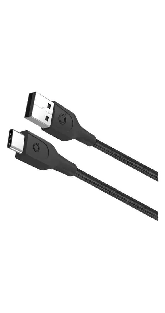 CABLE DE CARGA Y SINCRONIZACIÓN USB-A de Quikcell a USB-C - 10 ft - Negro