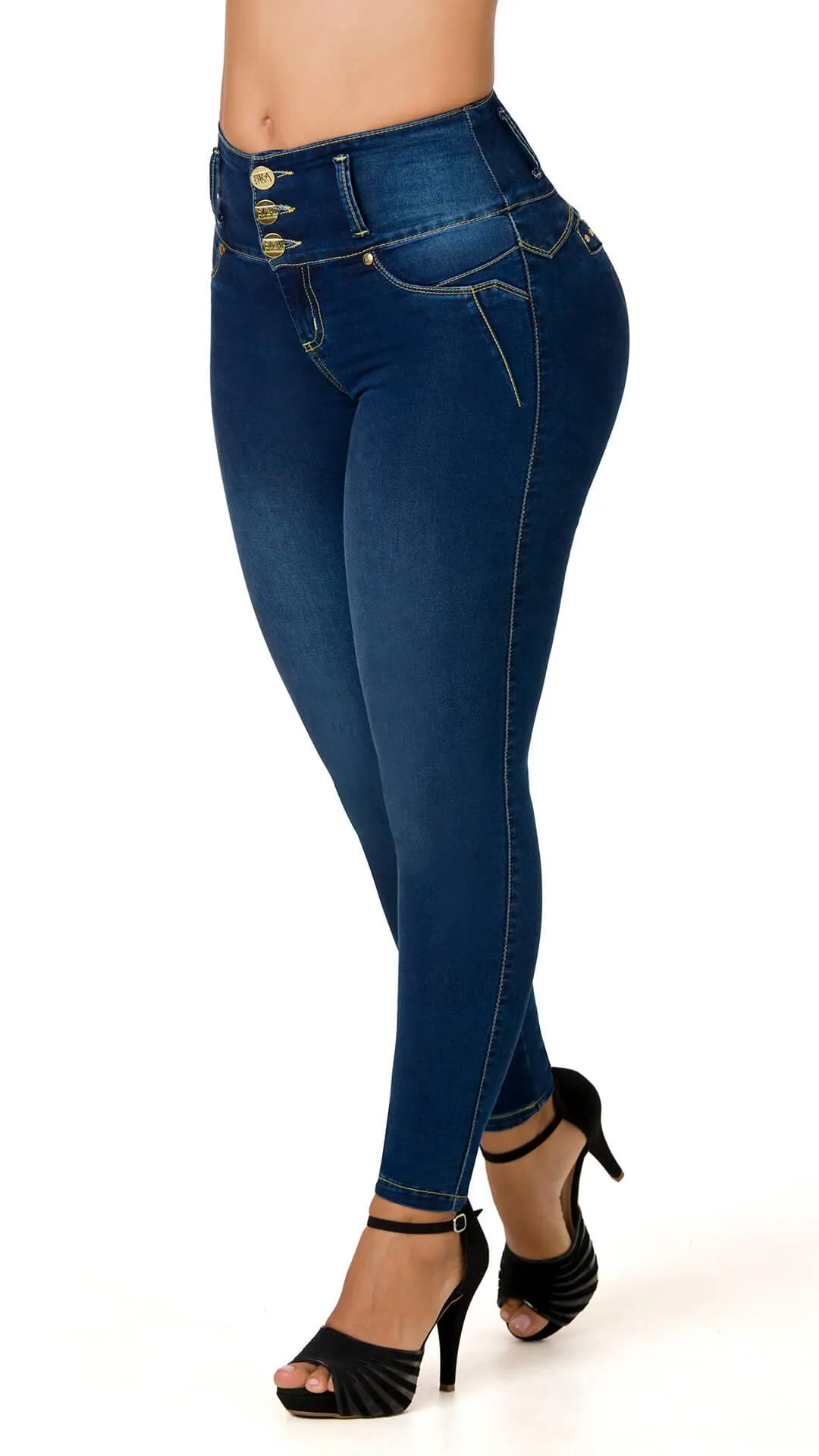 Jeans Levantacola Tiro Alto Con Ribete 52360PAP-R