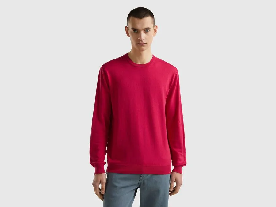 Jersey de cuello redondo de 100% algodón