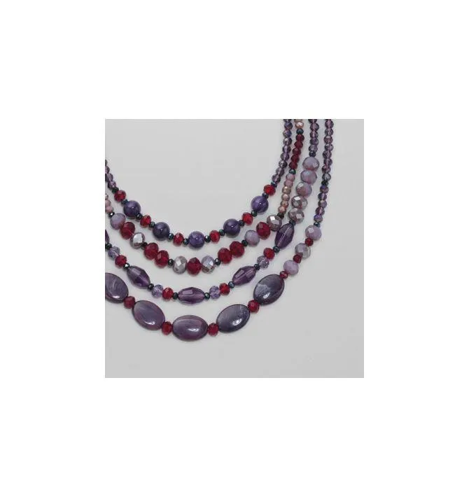 Purple Majesty Bead Layered Necklace