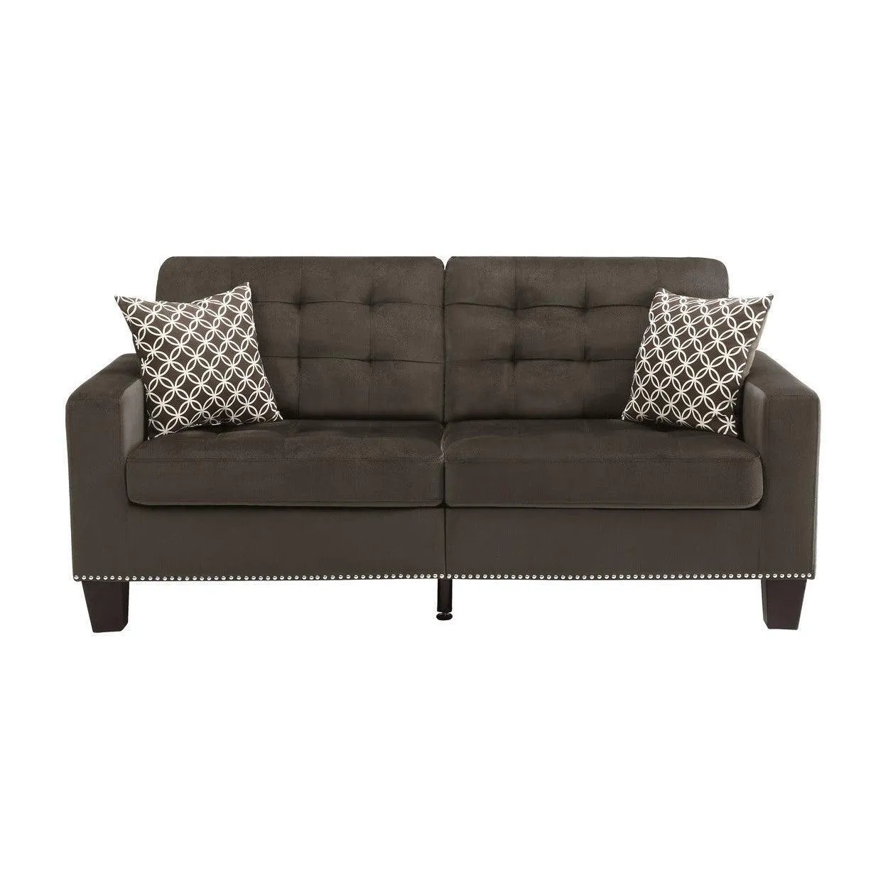 Sofá, 2 Cojines, Chocolate 100% Poliéster