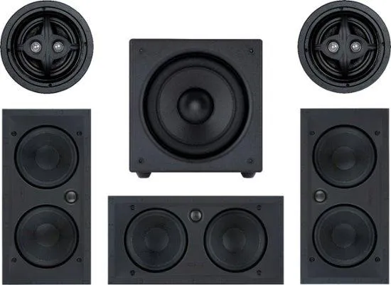 Sonance - MAG5.1 PREMIUM - Mag Series 5.1-Ch. Premium 6-1/2" In-Wall Surround Sound Speaker System with Wireless Subwoofer (Each) - Paintable White