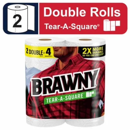 Brawny® Tear-A-Square® Paper Towel Double Rolls 3 Sheet Size Strong Paper Towel