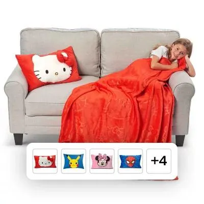 Licensed Character 2pc Kids Pillow Pocket and Throw Set (Assorted Characters)