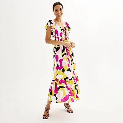 Women's Nine West Flutter Sleeve Maxi Dress