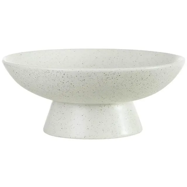 Beautiful 12" Round Speckled White Ceramic Bowl by Drew Barrymore