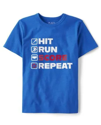 Boys Baseball Repeat Graphic Tee - s/d chargerblue