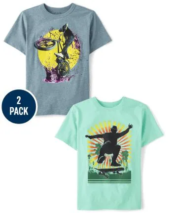Boys Extreme Sports Graphic Tee 2-Pack - multi clr