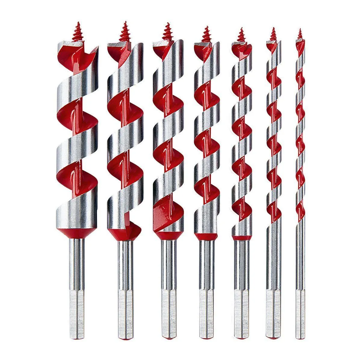 Wood Auger Drill Bit Set, 7 Piece