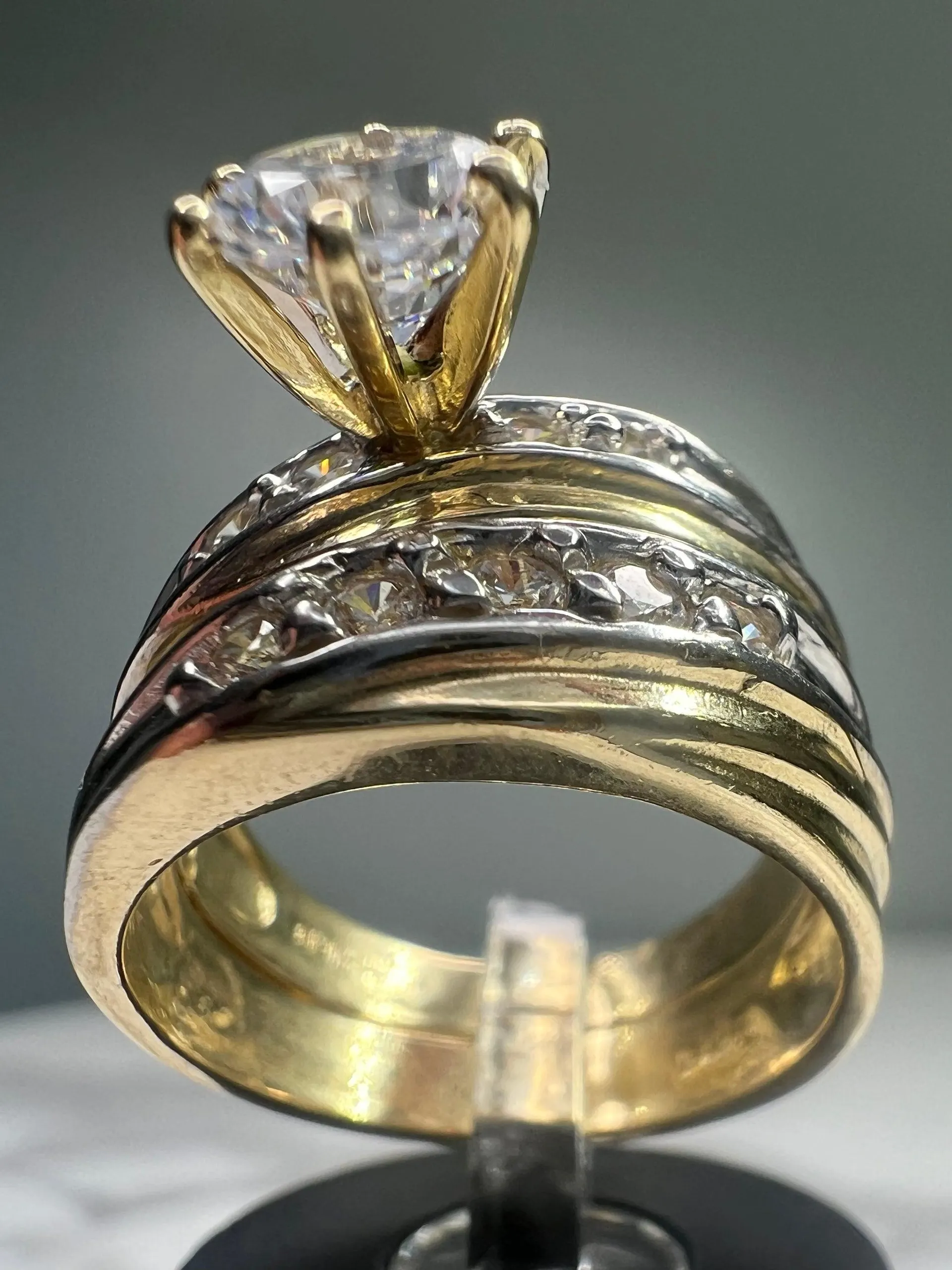 14K Trio Engagement Ring