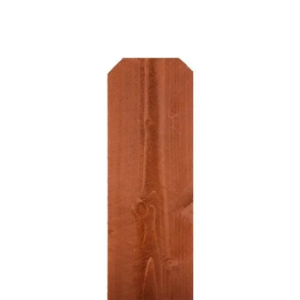 5/8 in. x 5-1/2 in. x 6 ft. Red-Stained Fir Dog-Ear Fence Picket