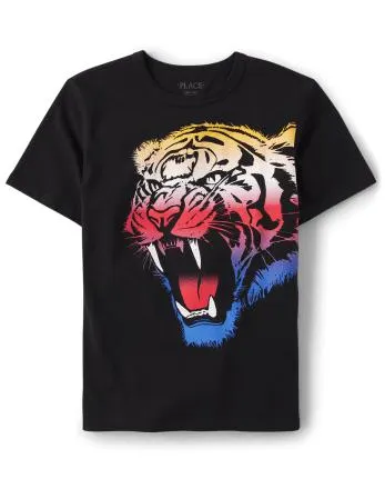 Camiseta con estampado de tigre para niños - black