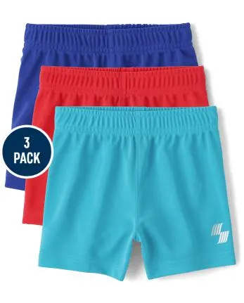 Baby And Toddler Boys Performance Basketball Shorts 3-Pack - multi clr