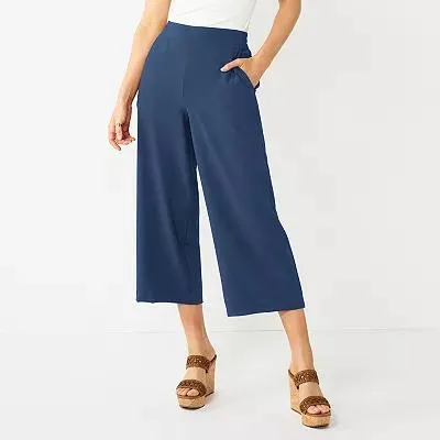 Women's Nine West Pull-On Wide-Leg Crop Pants