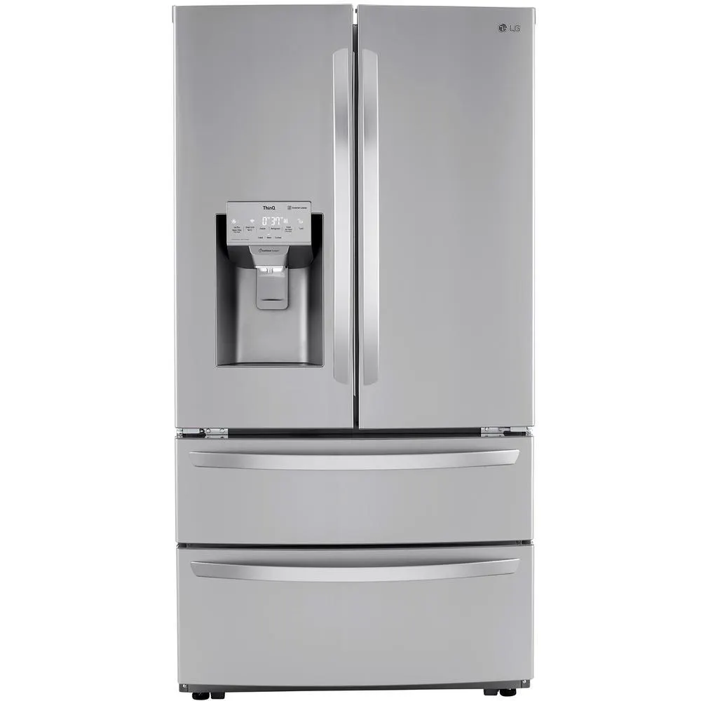 LG LMXC22626S 22.0 cu.ft. Smart Wi-Fi Enabled Counter Depth Double Freezer Refrigerator – PrintProof™ Stainless Steel