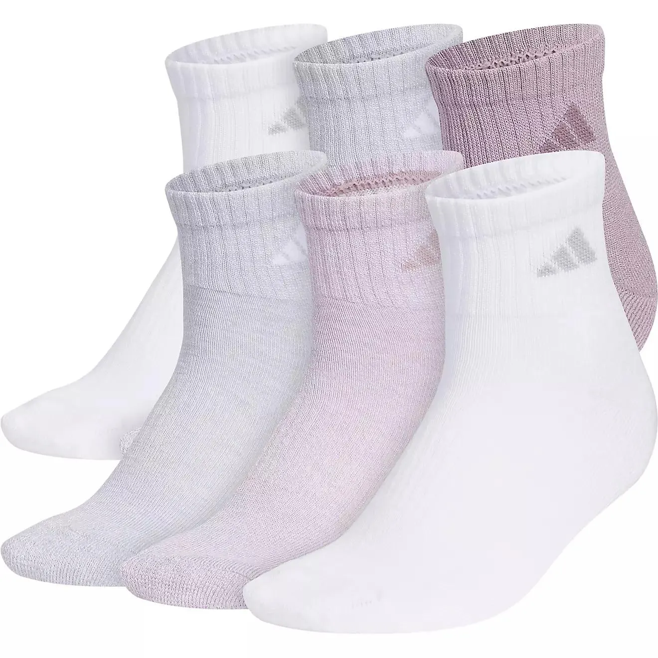 adidas Women's Athletic Cushioned Quarter-Length Socks 6-Pack