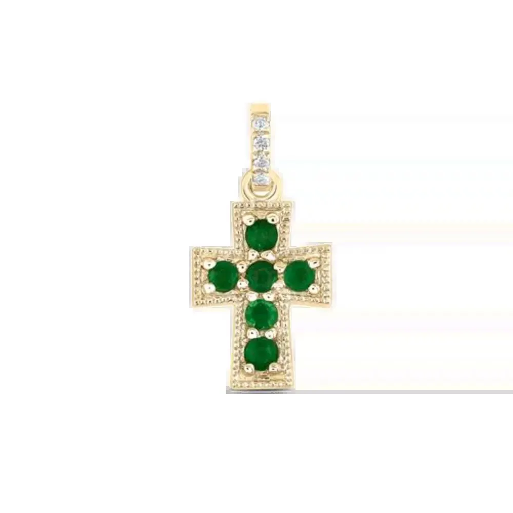 Dije de Cruz Verde Diamante