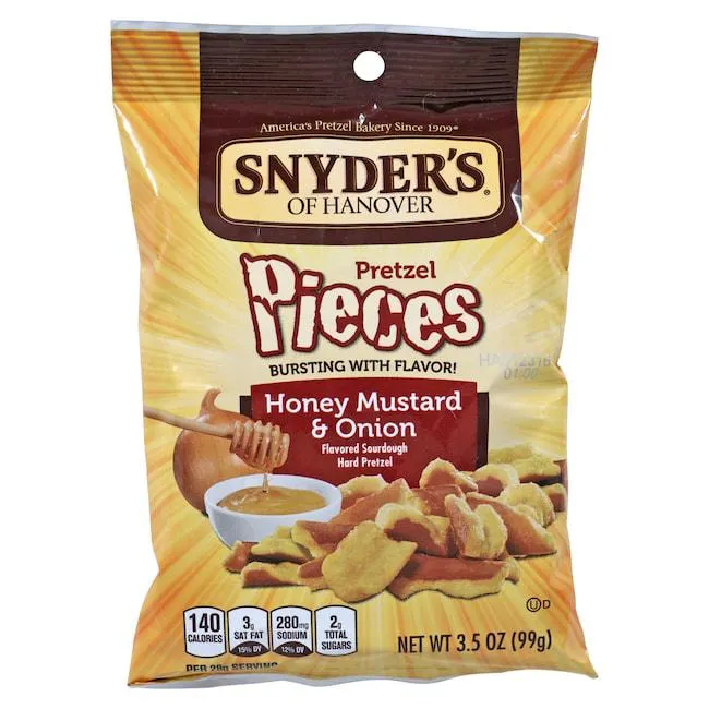 Snyder's of Hanover Honey Mustard & Onion Pretzel Pieces, 3.5-oz. Bags