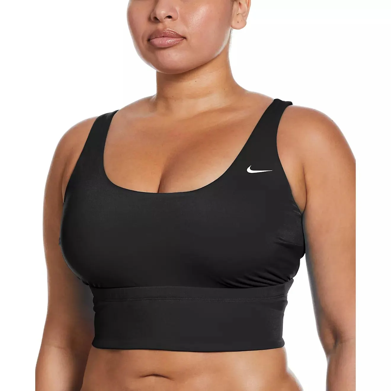 Nike Women's Essential Scoop Neck Plus Size Midkini Swim Top