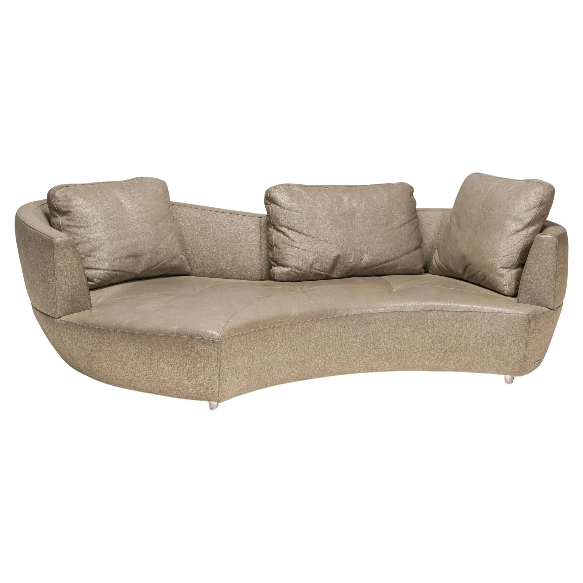 Roche Bobois by Gabriele Assmann & Alfred Kleene Leather Digital Curved Sofa