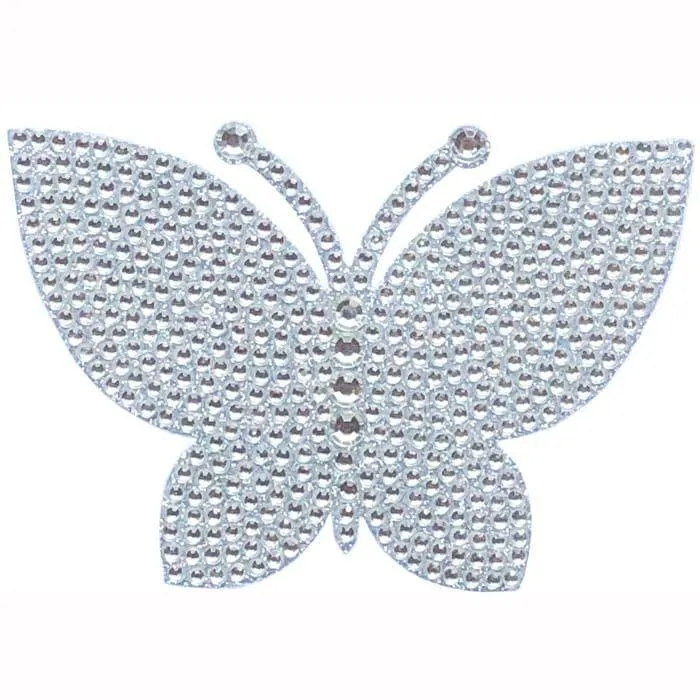 Crystal Heiress Silver Butterfly Bling Decal