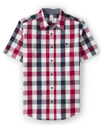 Camisa familiar con botones de popelina a cuadros a juego para hombre - American Cutie - tidal