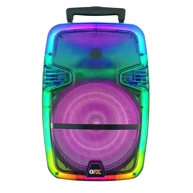 QFX Wireless Bluetooth Rechargeable Portable Speaker with Party Lights, Multicolor, TMS-1560