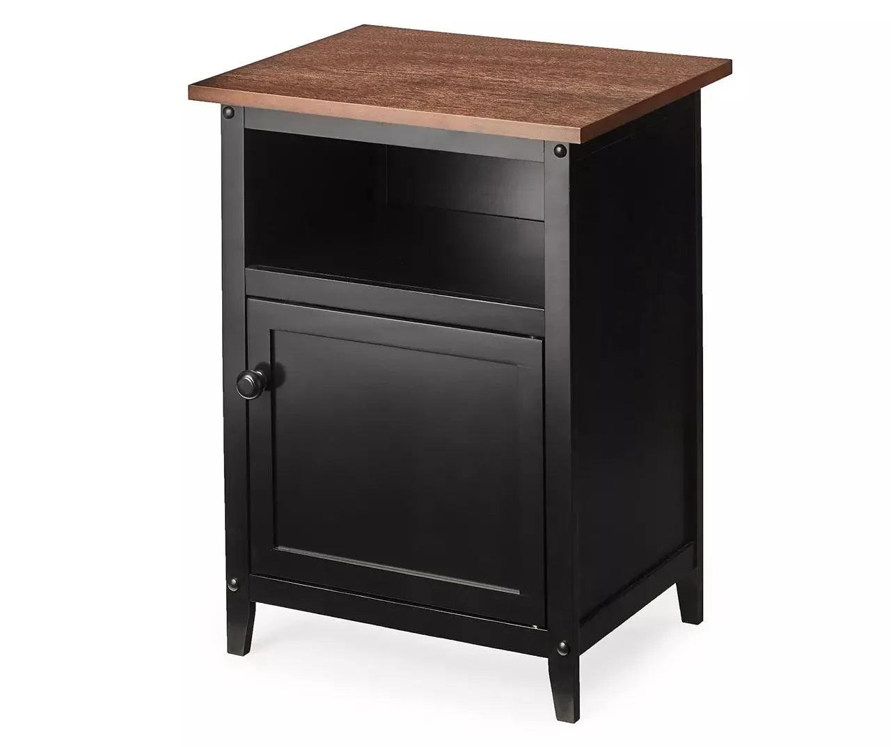 Walnut & Black Nightstand