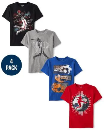 Boys Sport Graphic Tee 4-Pack - multi clr