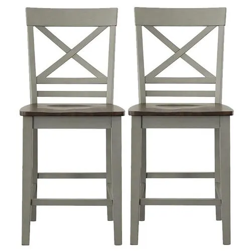 - El Paso Counter Height Side Chair (Pair) - Grey/Espresso