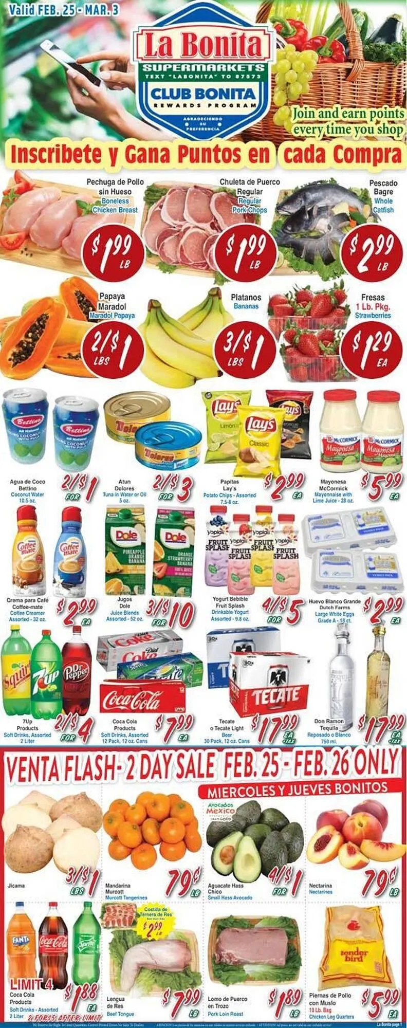 Catálogo de La Bonita Supermarkets weekly ad 25 de febrero al 3 de marzo 2026 - Página 1