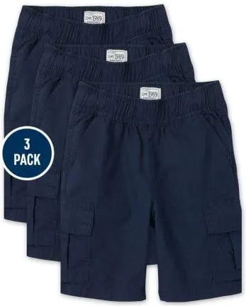 Paquete de 3 pantalones cortos tipo cargo de uniforme para niños - tidal