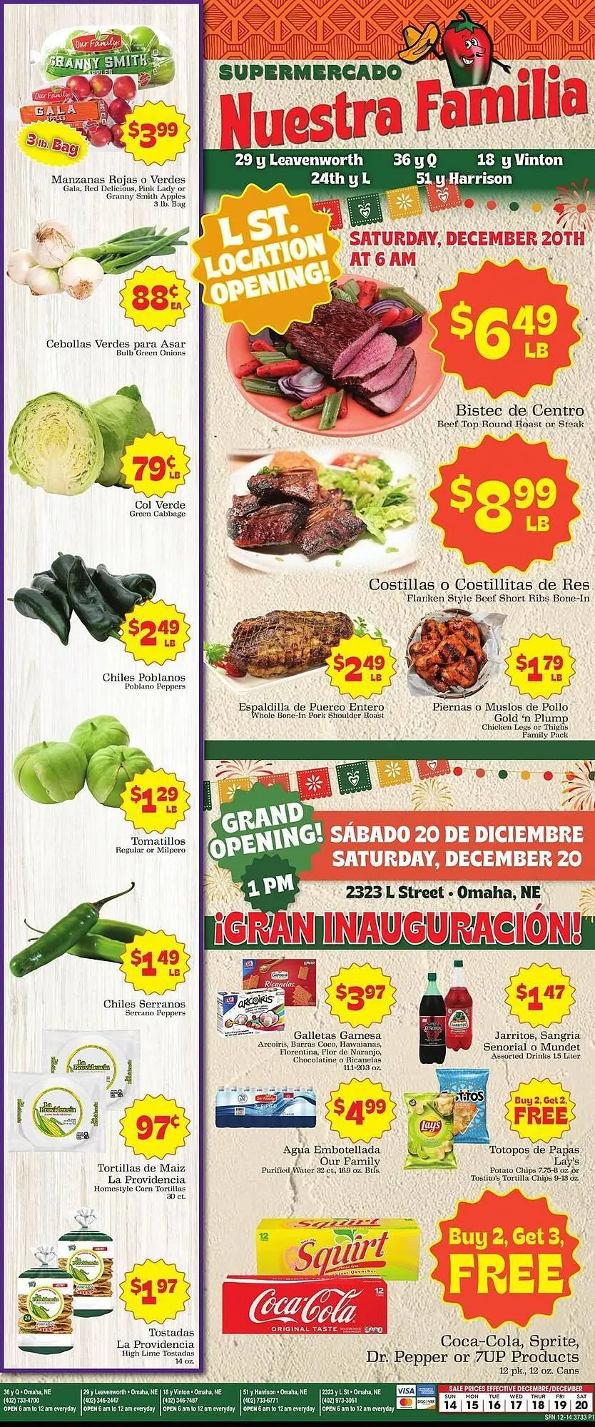 Catálogo de Supermercado Nuestra Familia weekly ad 14 de diciembre al 20 de diciembre 2025 - Página 1