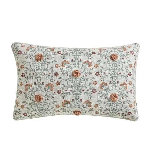 My Texas House 14" x 24" Fara Multicolor Floral Oblong Cotton Decorative Pillow