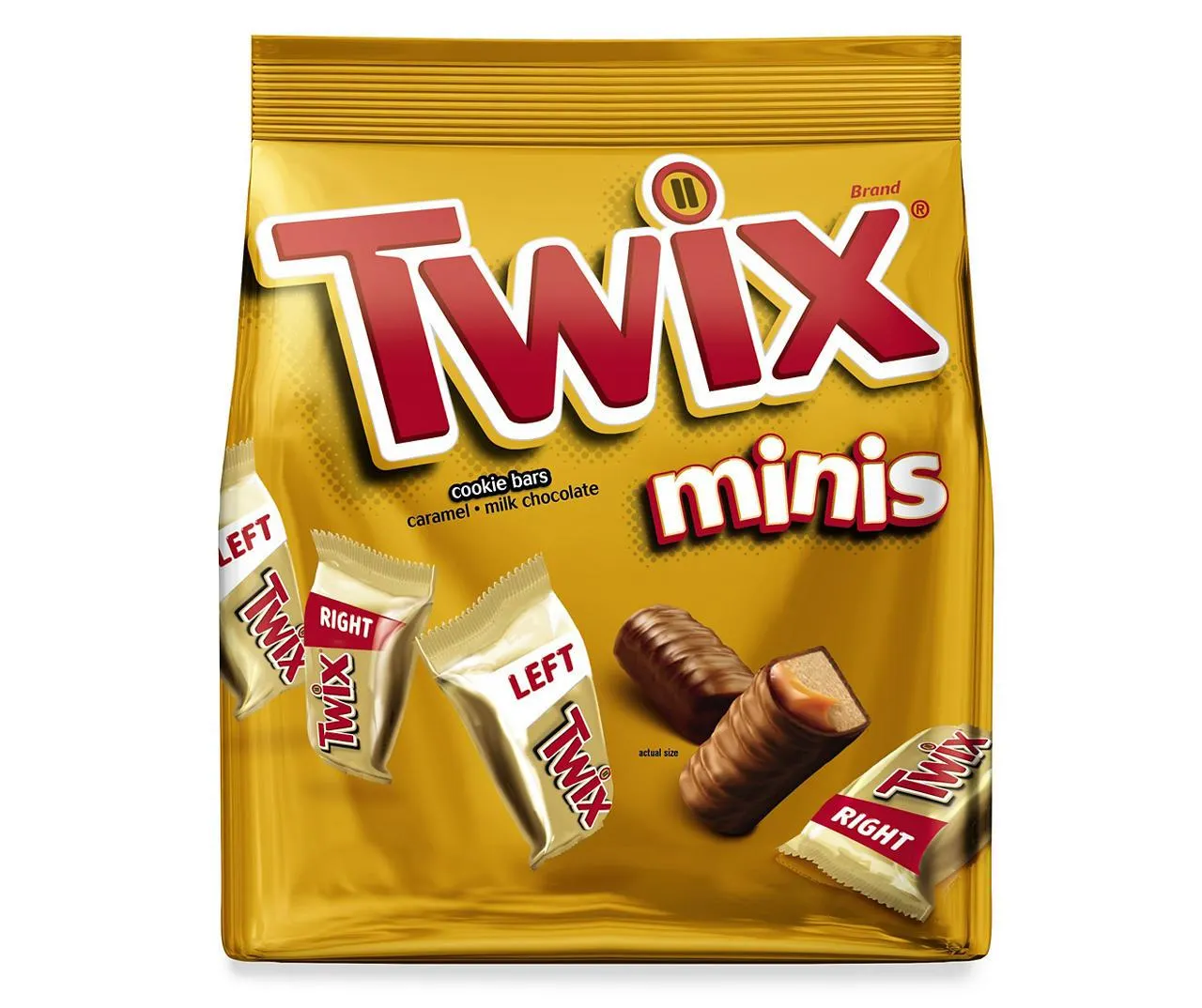 TWIX Caramel Minis Size Chocolate Cookie Bar Candy Bag, 9.7 oz