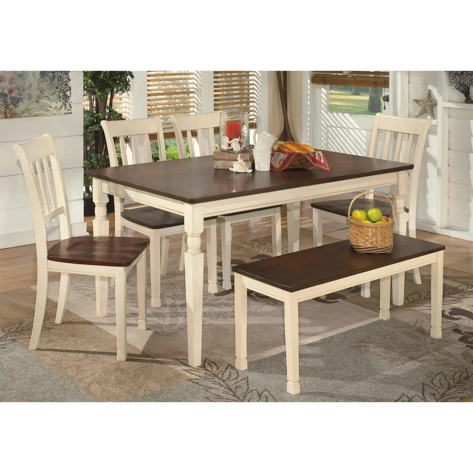 6 - Juego de comedor Piece Whitesburg con banco