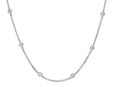 Collar Estilo Rosario - 18k White Gold