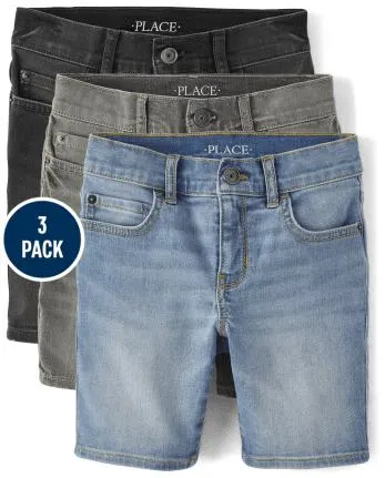 Boys Denim Shorts 3-Pack - multi clr