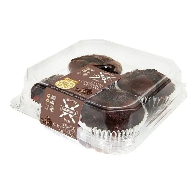Antonina's Gluten Free Bakery Frozen Kosher Tripple Chocolate Muffin 10.5oz 4 Pack