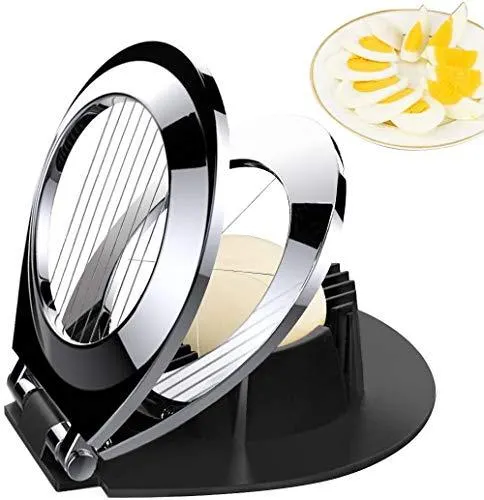 bibury Egg Slicer, Egg Cutter Heavy Duty Slicer for Strawberry Fruit Garnish Slicer, Stainless Steel Wire with 3 Slicing Styles