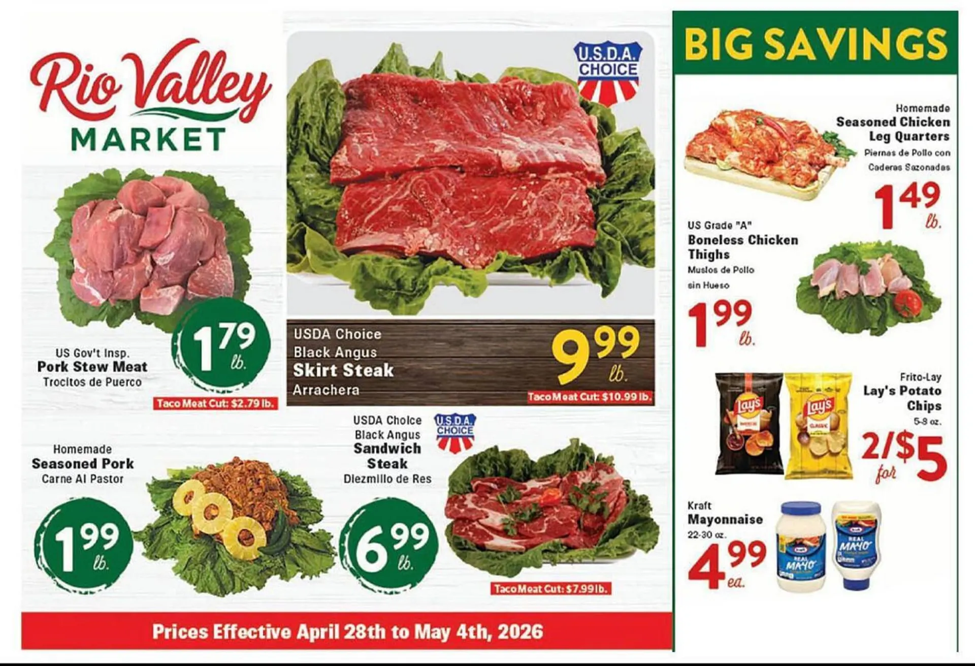 Catálogo de Rio Valley Market weekly ad 28 de abril al 4 de mayo 2026 - Página 1