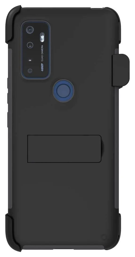 Soporte y Funda Quikcell ADVOCATE para Cricket Dream 5G - Acero Negro